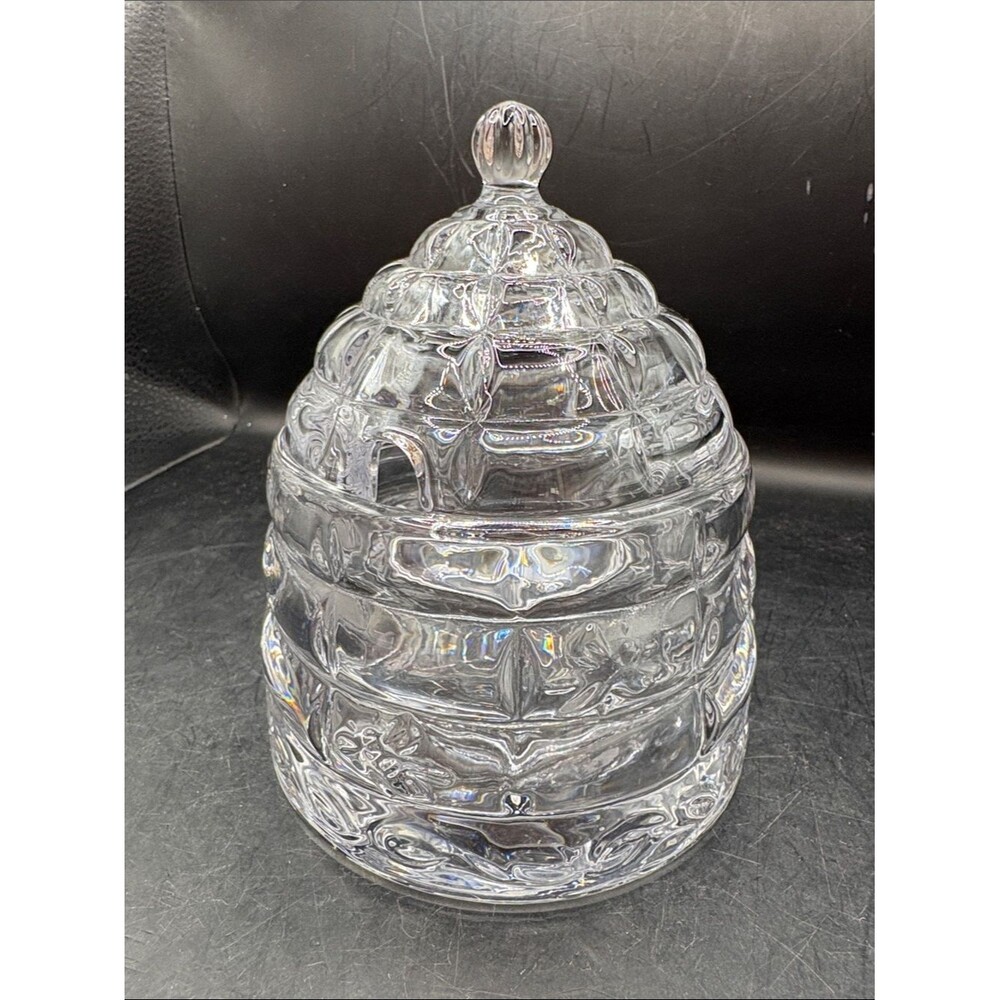 Glass Beehive Honey Jar with Lid - Clear
